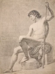 Desnudo masculino sentado